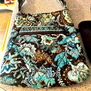 Vera Bradley Teal & Brown crossbody bag and matching wallet!!!